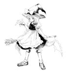  1girl broom female hat kirisame_marisa magic_circle monochrome solo touhou witch witch_hat 