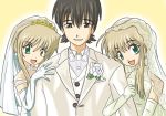  00s 2girls bride dress futaba_rentarou futakoi gloves multiple_girls shirogane_sara shirogane_souju siblings sisters twins wedding_dress 
