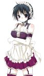  1girl arm_garter black_eyes black_hair garter_belt kore_ga_watashi_no_goshujin-sama kubyou_azami maid maid_headdress sawatari_izumi solo thigh-highs 