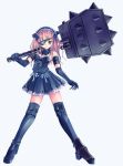  black_legwear boots elbow_gloves eyepatch gloves gothic hammer high_heels mace shoes thigh-highs thigh_boots weapon 