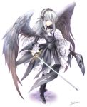  00s angel rozen_maiden sabamu silver_hair suigintou sword violet_eyes weapon wings 