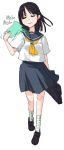  1girl oekaki onija_tarou school_uniform serafuku skirt solo 