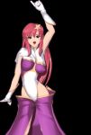  00s 1girl 3d animated animated_gif bouncing_breasts breasts dancing erect_nipples gloves gundam gundam_seed gundam_seed_destiny hair_ornament highleg large_breasts long_hair lowres meer_campbell open_mouth pink_hair pointing solo star star_hair_ornament white_gloves 