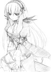  00s 1girl monochrome rozen_maiden sketch solo suigintou takami_ryou traditional_media 