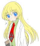  1girl blonde_hair blue_eyes book child kotopan labcoat necktie pani_poni_dash! rebecca_miyamoto solo 