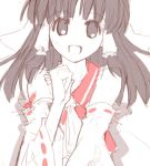  1girl detached_sleeves female hair_tubes hakurei_reimu long_hair looking_at_viewer momiji_mao sketch smile solo touhou 