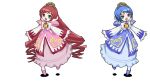  2girls animated animated_gif crossover dancing fine fushigiboshi_no_futago_hime heterochromia lowres multiple_girls otoufu parody redhead rein rozen_maiden siblings sisters souseiseki suiseiseki transparent_background twins 