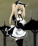  1girl animal_ears black_legwear cat_ears garter_belt gothic lingerie maid original solo thigh-highs tsukimichi underwear 