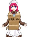  1girl box cardboard_box cardboard_box_gundam cosplay hisui maid mecha mecha_hisui melty_blood meme solo tsukihime type-moon 