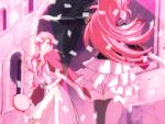  animated animated_gif checkit14 dancing frills gathers gundam gundam_seed gundam_seed_destiny lacus_clyne lowres meer_campbell parody pleated_skirt seed skirt 