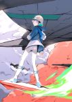  1girl airship boots clouds eureka eureka_seven eureka_seven_(series) flying helmet houden_eizou hover_board leggings legs mecha pantyhose ship sky solo watercraft windsurfing 