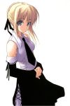  adapted_costume black_necktie blonde_hair detached_sleeves fate/stay_night fate_(series) necktie photoshop saber shingo_(missing_link) 