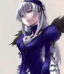  00s lowres pale_skin red_eyes rozen_maiden silver_hair suigintou wings 