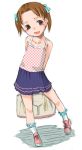  1girl bangs brown_hair camisole child hair_ornament hair_ribbon ichigo_mashimaro matsuoka_miu open_mouth parted_bangs ribbon short_twintails skirt socks sody solo twintails 