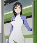  1girl bodysuit breasts clock clockshow eureka_seven eureka_seven_(series) indoors screencap short_hair solo talho_yuuki 