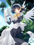  angel blue_hair frog keg maid original short_hair watercan watering_can wings 