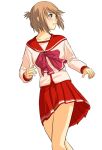  1girl folded_ponytail komaki_manaka pleated_skirt school_uniform serafuku skirt solo to_heart_2 tosibow 