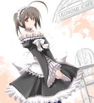  00s 1girl 2006 ahoge bare_shoulders brown_eyes brown_hair choker female gothic maid satomi solo standing to_heart_2 yuzuhara_konomi 