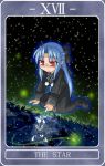  00s 1girl cat grass half_updo len lowres pointy_ears reflection ribbon solo tarot tsukihime water 