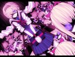  alice_margatroid bad_id blonde_hair book bow crazy_eyes doll dolls dutch_angle eyepatch glowing glowing_eyes grimoire hair_bow hairband koto_(kotocotton) lance no_eyes polearm shanghai_doll shield short_hair touhou v_arms weapon wings 