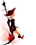  armor boots final_fantasy final_fantasy_xi hat highres hume red_eyes red_mage scythe short_hair solo usu white_hair 