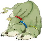  cerberus closed_eyes collar dog murata_(pixiv49763) mythological_creature no_humans sleeping snake spine 