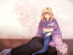  1girl bad_id be couple japanese_clothes lap_pillow macross macross_frontier saotome_alto sheryl_nome 