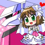  blush bride dress heart idolmaster idolmaster_xenoglossia imber lowres mecha oekaki wedding_dress 