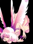  fairy murata_(pixiv49763) nude oekaki original pink_eyes pink_hair tattoo wings 