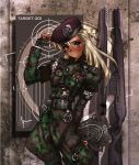  blonde_hair gun highres long_hair military shirou_masamune shirow_masamune uniform weapon 