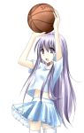  basketball clannad fujibayashi_kyou long_hair midriff navel purple_eyes purple_hair seleca skirt thigh-highs thighhighs violet_eyes white_legwear young 