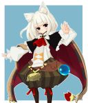  animal_ears cape cat_ears mage_(7th_dragon) rage rage_(rojiura) white_hair 