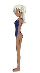  brown_eyes competition_swimsuit dark_skin one-piece one-piece_swimsuit original silver_hair sonouchi swimsuit twintails 