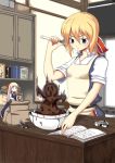 alternate_hairstyle bad_food blonde_hair chocolate chocolate_making cooking doll failure possessed shanghai shanghai_doll sleeves_rolled_up touhou uro valentine 