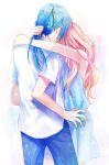  1girl couple hug macross macross_frontier monaka saotome_alto sheryl_nome 