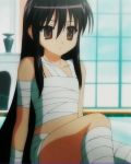  bandage black_hair brown_eyes screencap shakugan_no_shana shana stitched 