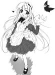  1girl alice_(alicesoft) alice_(wonderland) alice_in_wonderland alice_soft alicesoft bird crow monochrome solo yumesato_makura 