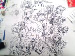  6+girls alice_margatroid animal_ears chen cirno everyone ex-keine female flandre_scarlet fujiwara_no_mokou hakurei_reimu hat hong_meiling houraisan_kaguya inaba_tewi izayoi_sakuya kamishirasawa_keine kirisame_marisa koakuma konpaku_youmu letty_whiterock lily_white lunasa_prismriver lyrica_prismriver monochrome multiple_girls patchouli_knowledge photo rabbit_ears reisen_udongein_inaba remilia_scarlet rumia saigyouji_yuyuko siblings sisters sketch touhou wings wink yagokoro_eirin yakumo_ran yakumo_yukari 