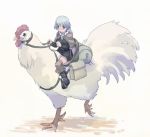  1girl bird chicken riding saddle solo takeda_sun 