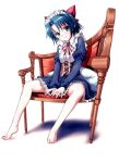  1girl barefoot chair feet kantaka maid original solo 