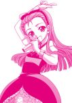  1girl cute_&amp;_girly_(idolmaster) idolmaster microphone minase_iori monochrome music pink rikumoto_yoshiyuki singing solo 