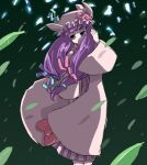 1girl bow female hat hirosato long_hair lowres mob_cap patchouli_knowledge pink_bow purple_hair solo touhou 