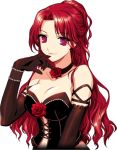  1girl animated animated_gif blinking choker flower gloves lowres mabinogi red_eyes redhead rose rua solo transparent_background 