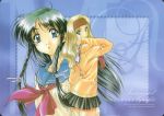  2girls 90s endou_akira multiple_girls school_uniform sentimental_graffiti serafuku sugihara_manami 