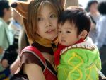  age_difference animal_ears asian cat_ears cosplay final_fantasy final_fantasy_xi mithra photo tarutaru 