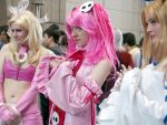  3girls alternate_color cosplay disgaea etna etna_(cosplay) flonne flonne_(cosplay) makai_senki_disgaea multiple_girls photo pink pink_hair 
