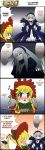  00s 1boy 2girls 4koma blonde_hair comic glasses hard_translated highres long_image multiple_girls rozen_maiden sakurada_jun shinku suigintou tall_image translated 