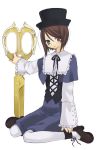  00s boku brown_hair hat heterochromia piyodera_mucha rozen_maiden scissors shears short_hair souseiseki 