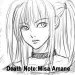  amane_misa choker death_note lowres monochrome sketch 