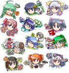  1boy 2k-tan 3.1-tan 6+girls 95-tan 98-tan 98se-tan ce-tan chibi dos_cat everyone glasses green_hair homeko inu-t longhorn mama-t me-tan multiple_girls nt-tan os-tan shitsuji visbou vista-tan xp-tan xp_home-tan xphome 